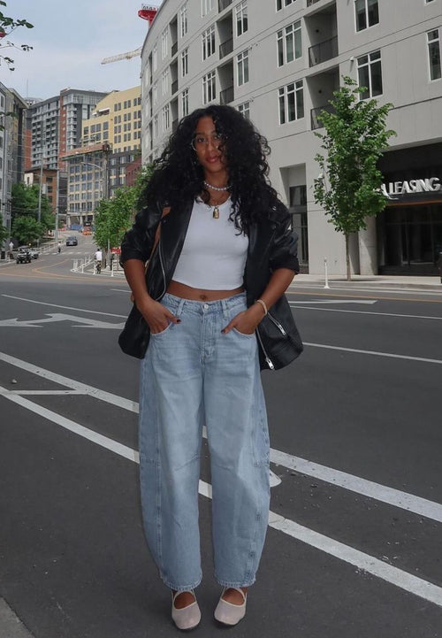 BERSHKA BAGGY LOOSE FIT  BARREL JEANS - UK 8