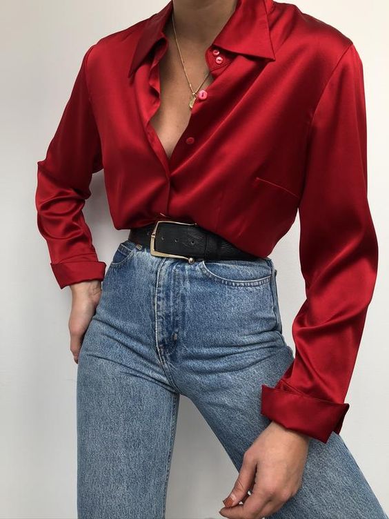 M&S SILK BUTTON UP SHIRT
