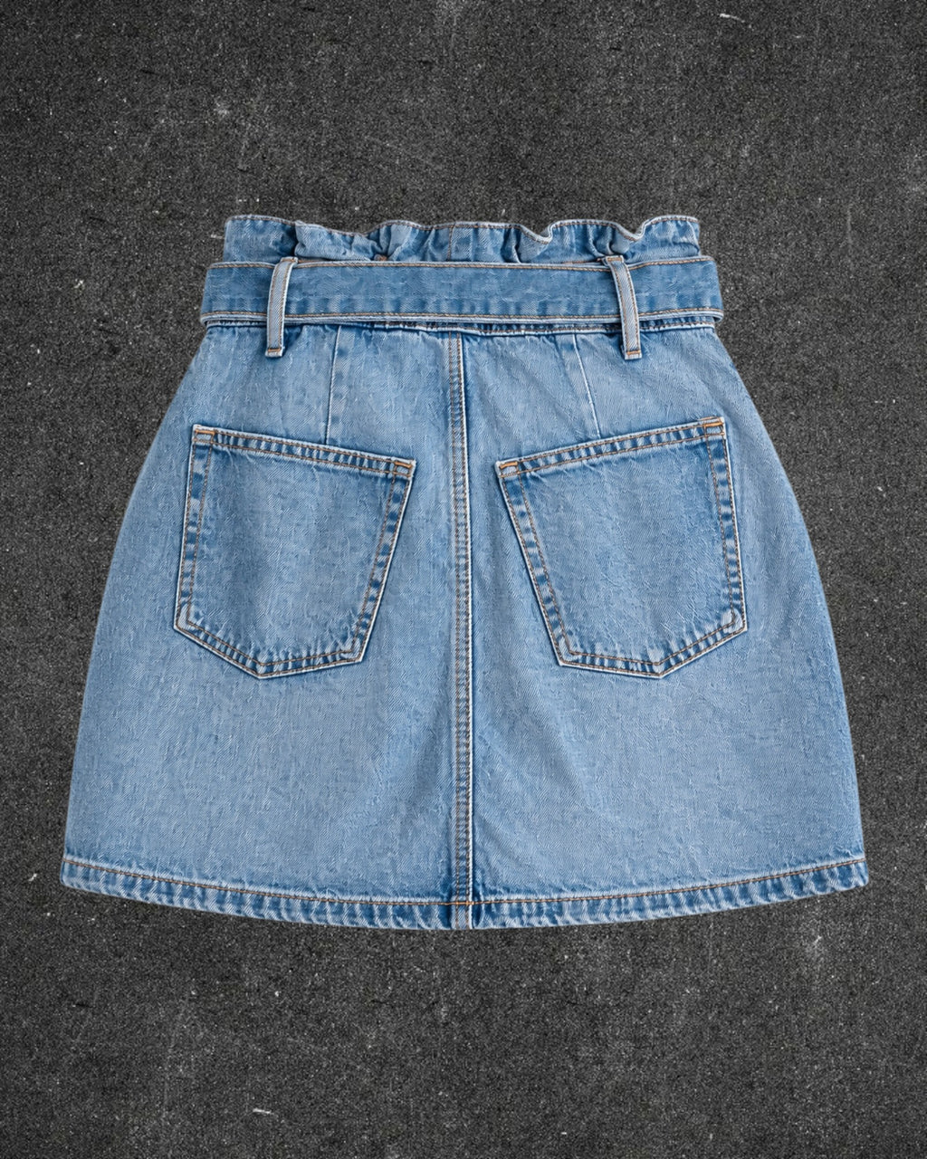 H&M PAPERWAIST DENIM SKIRT - UK 6