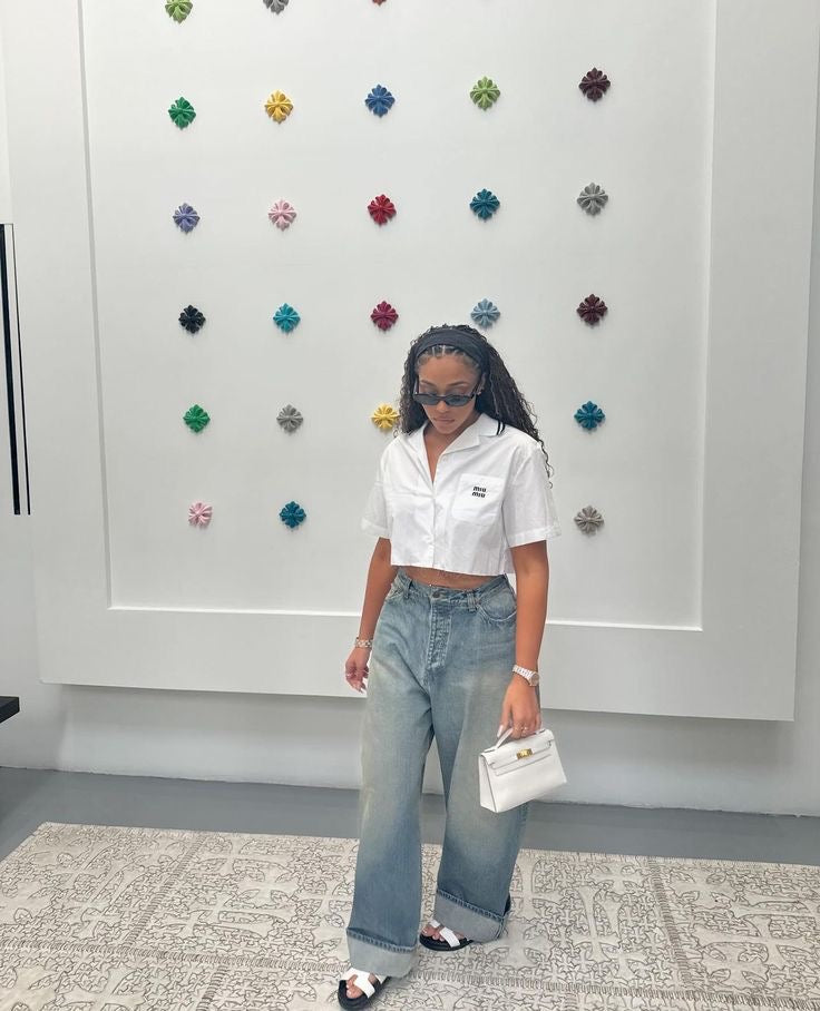 YVES SAINT LAURENT (YSL) BAGGY CROPPED SHIRT