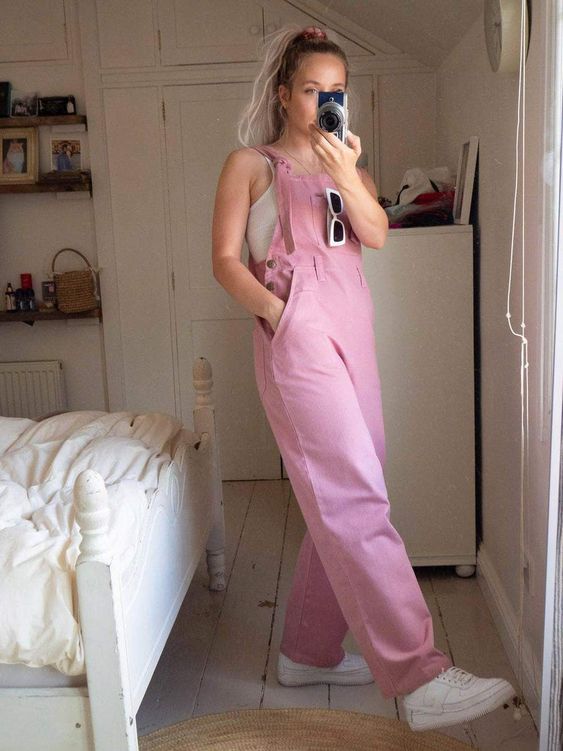 PULL & BEAR 90's WIDE LEG OVERALL - UK 16