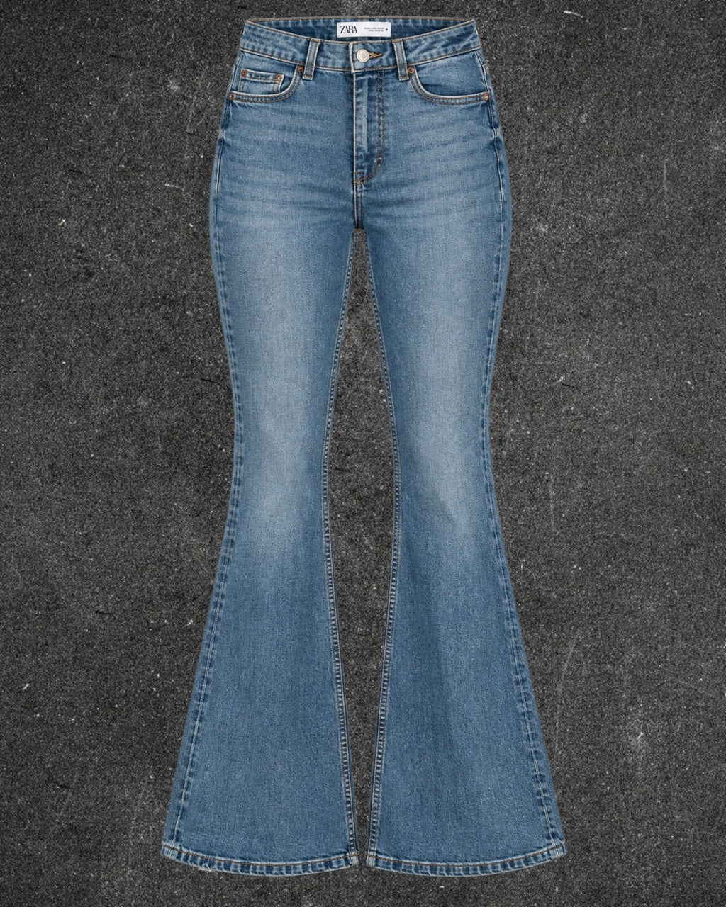 ZARA BELL BOTTOM STRETCHY DENIM - UK 8