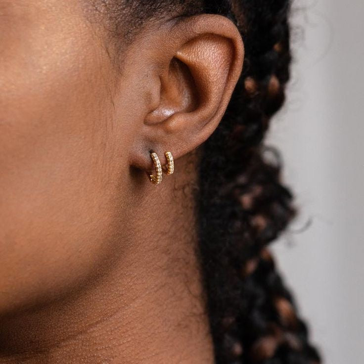 HONEY HUGGIES STONE HOOP EARRINGS