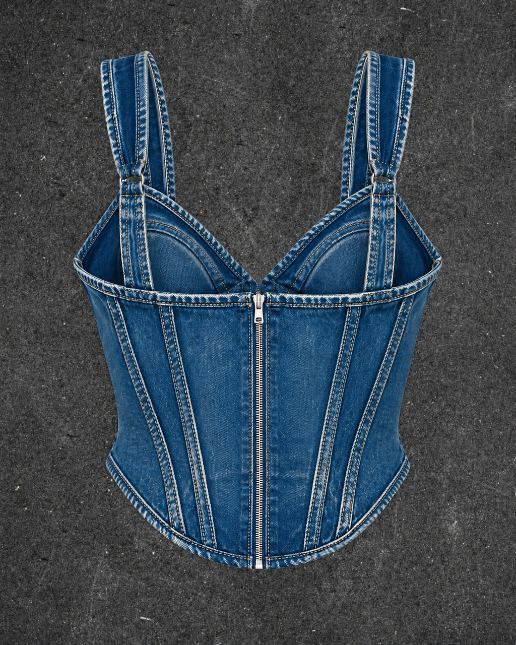 ZARA CORSET DENIM TOP - UK 12