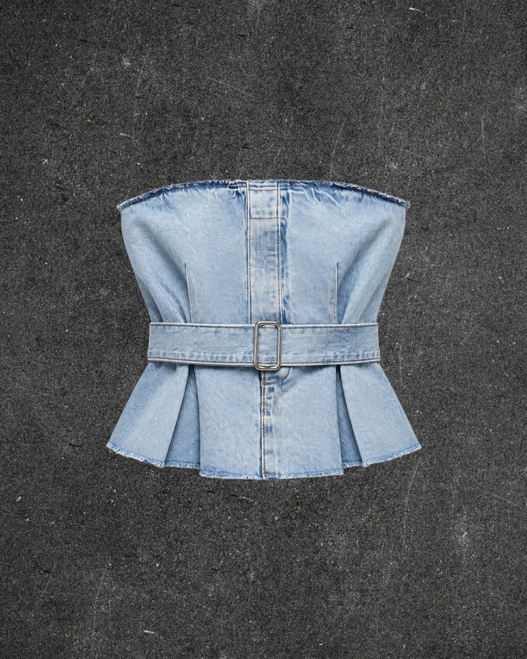ZARA CORSET DENIM TOP - UK 12