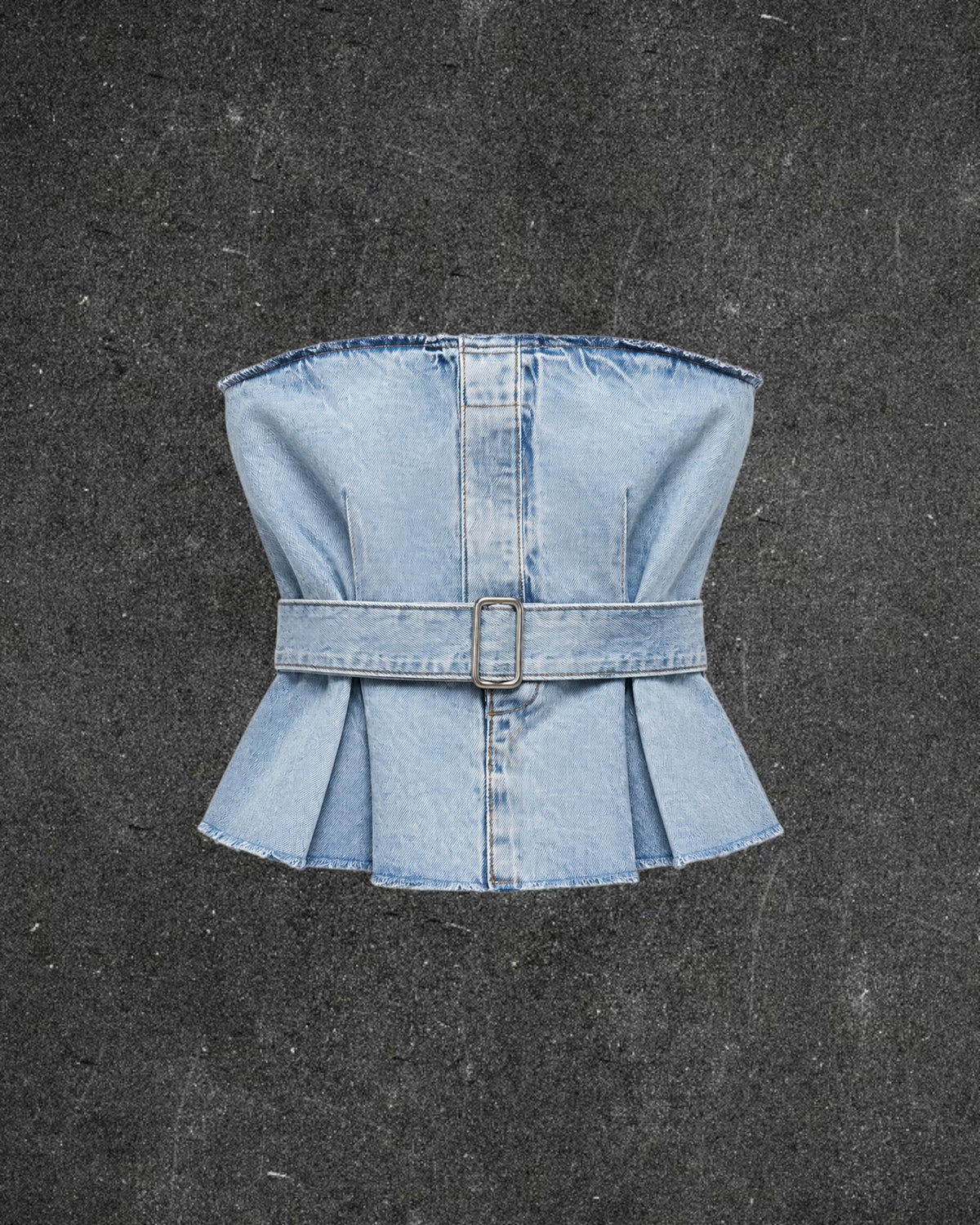 ZARA CORSET DENIM TOP - UK 12