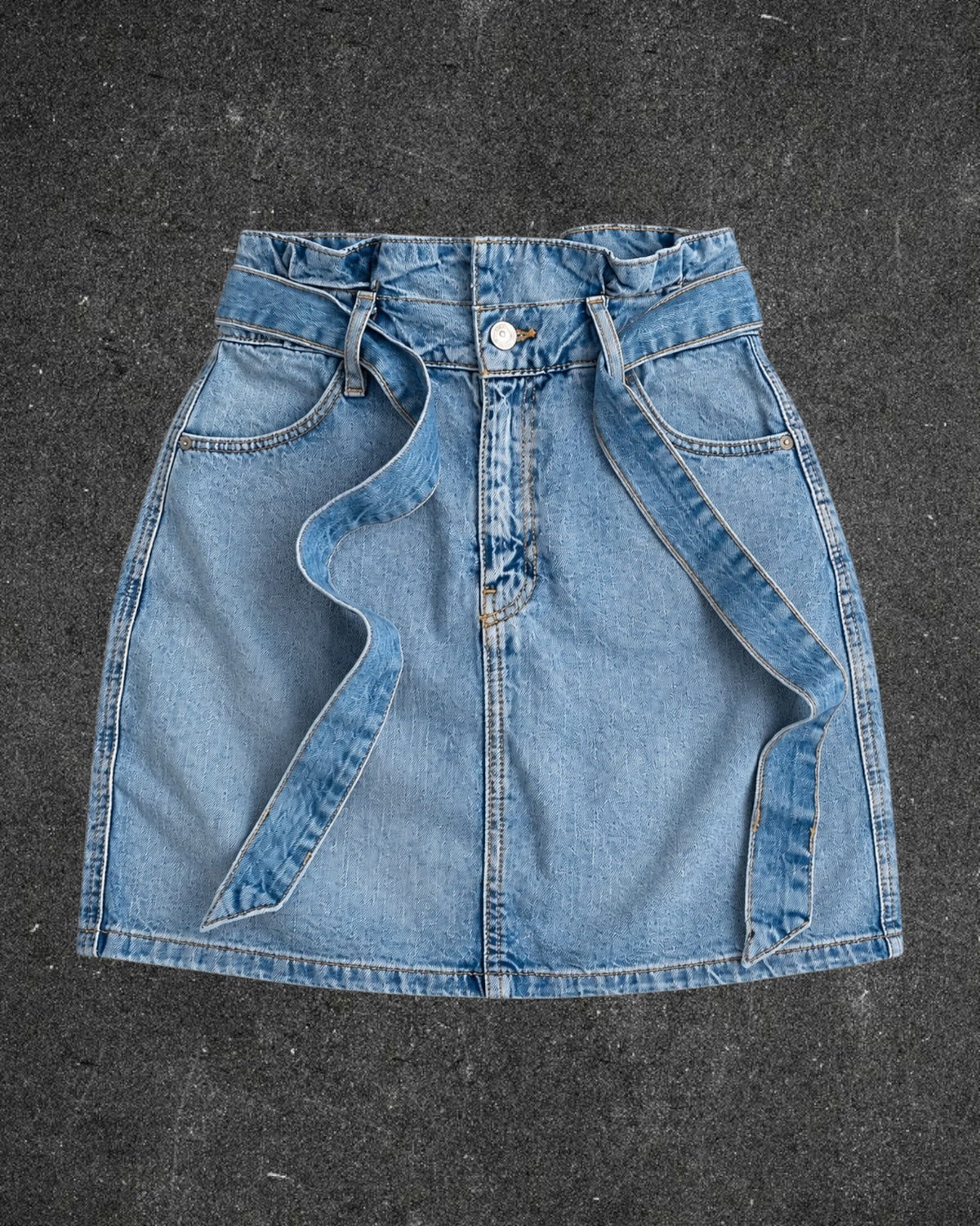 H&M PAPERWAIST DENIM SKIRT - UK 6