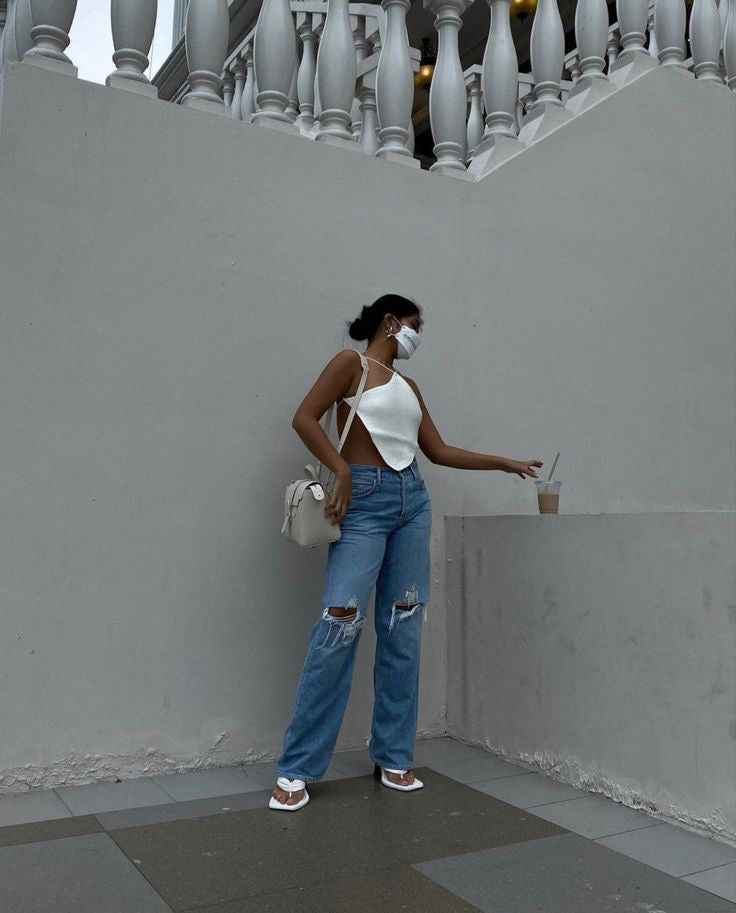 PULL & BEAR WIDE LEG JEANS - UK 6