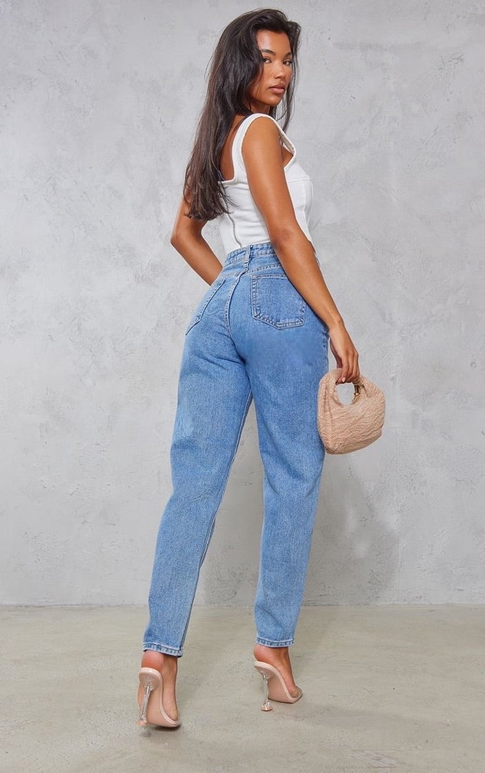 PULL & BEAR RIPPED KNEE JEANS - UK 4