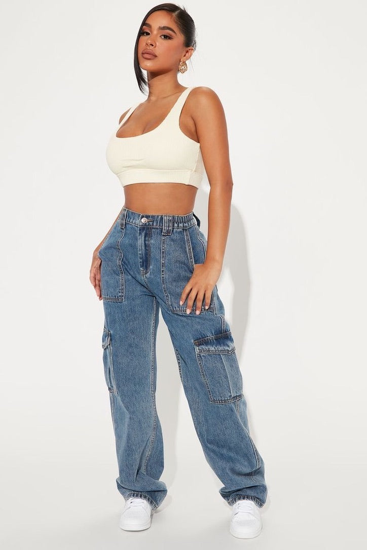 SHEIN WIDE ELG CARGO JEANS