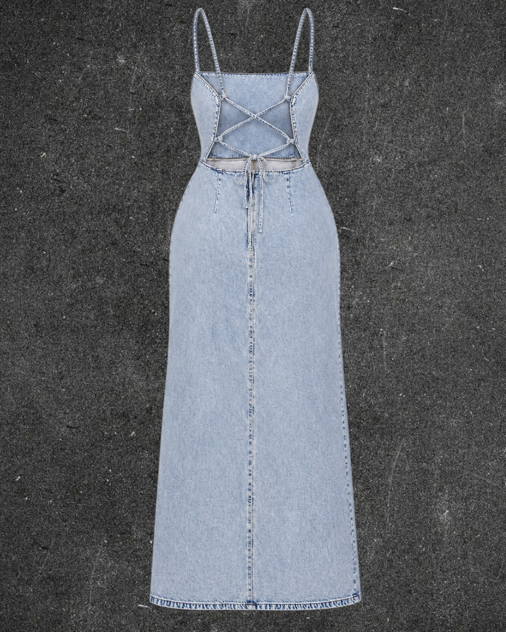 DENIM CO BACKLESS LACE UP DRESS
  - UK 16
