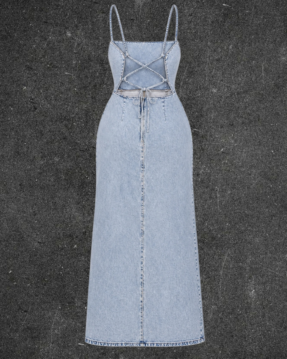 DENIM CO BACKLESS LACE UP DRESS
  - UK 16