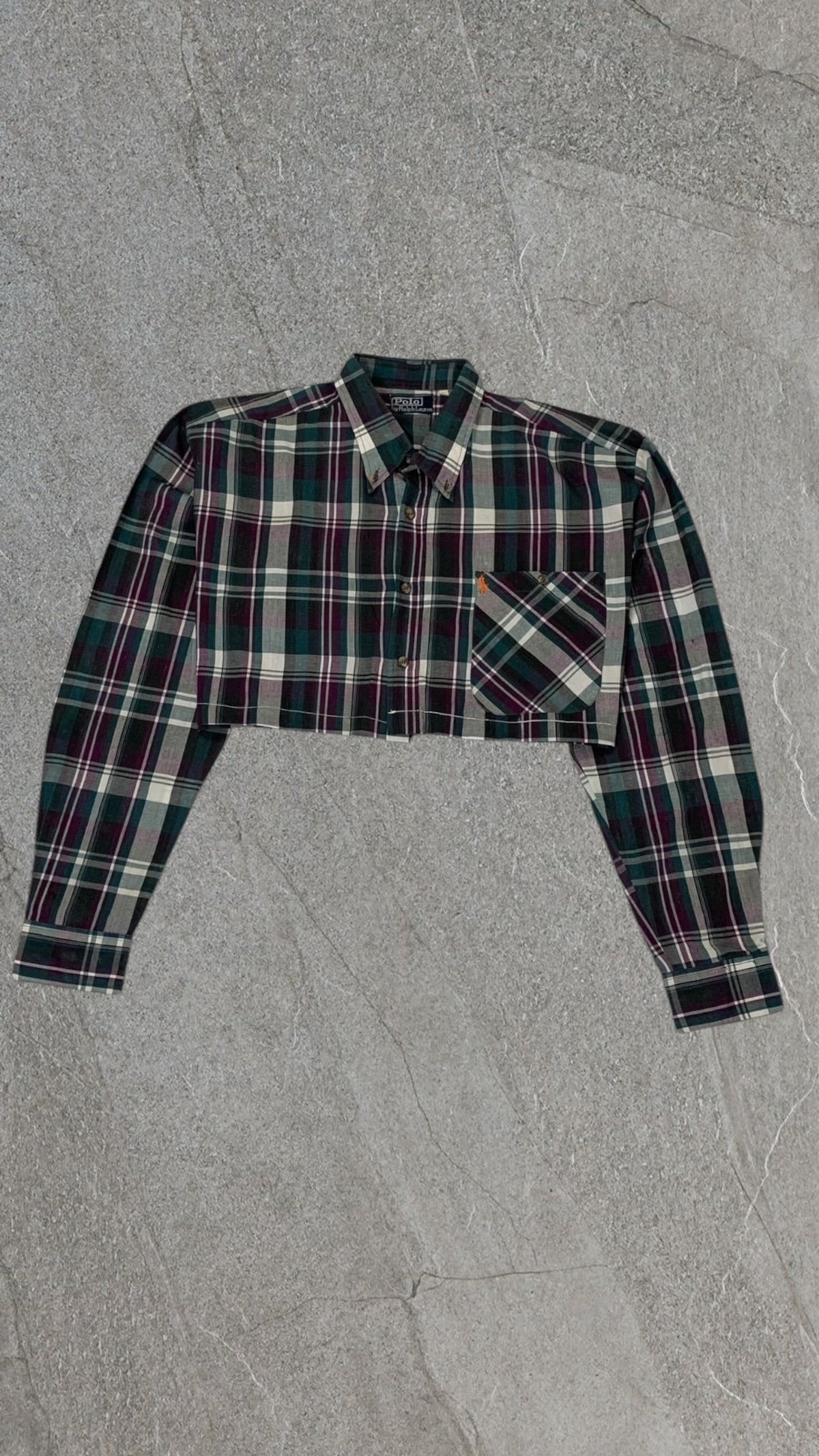 POLO BY RALPH LAUREN BAGGY CROPPED SHIRT - UK 14