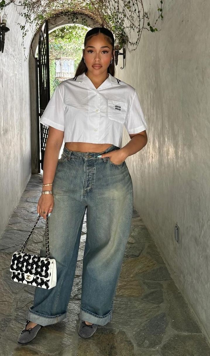 YVES SAINT LAURENT (YSL) BAGGY CROPPED SHIRT