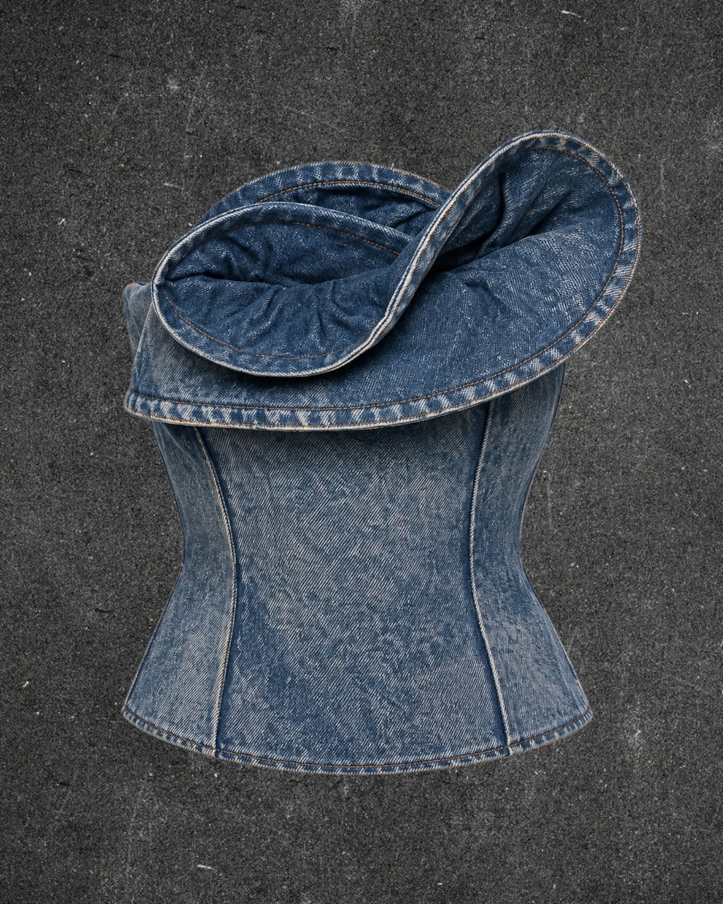 ZARA CORST DENIM TOP - UK 12