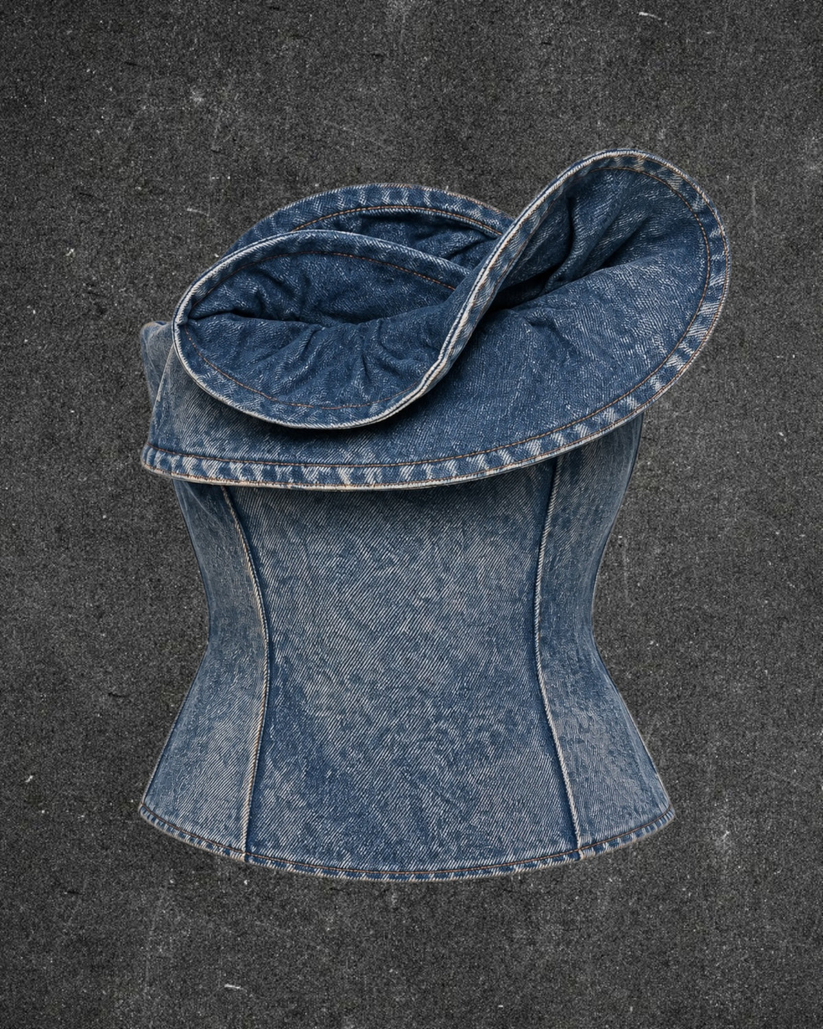 ZARA CORST DENIM TOP - UK 12