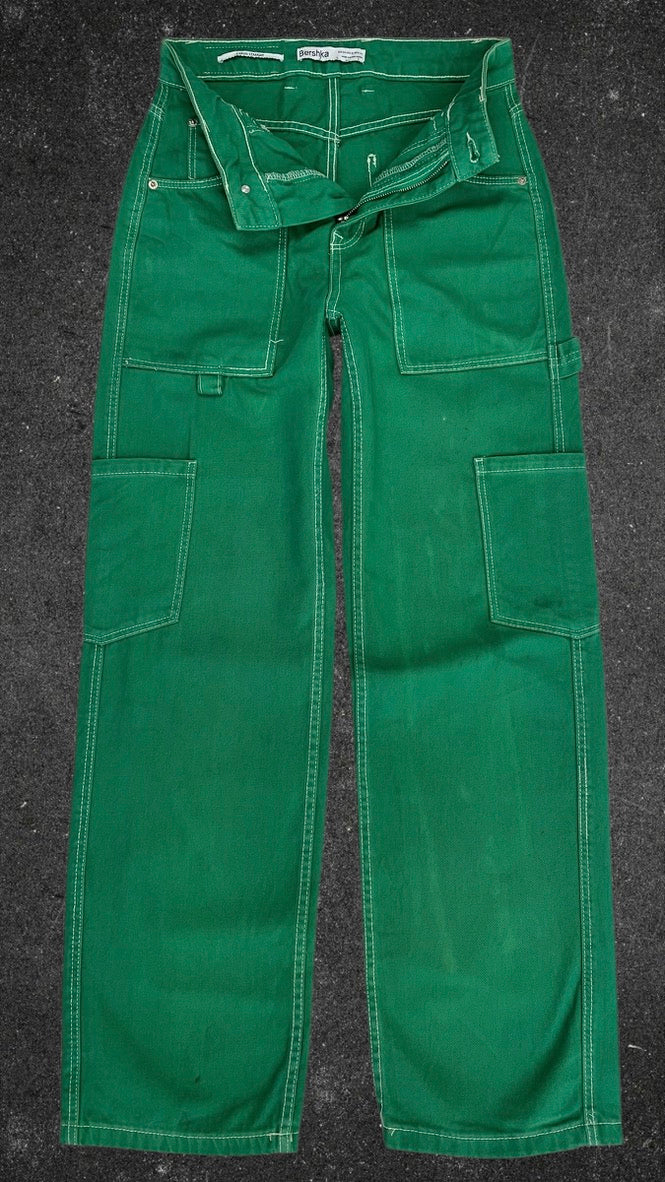 BERSHKA WIDE LEG CARGO JEANS - UK 6