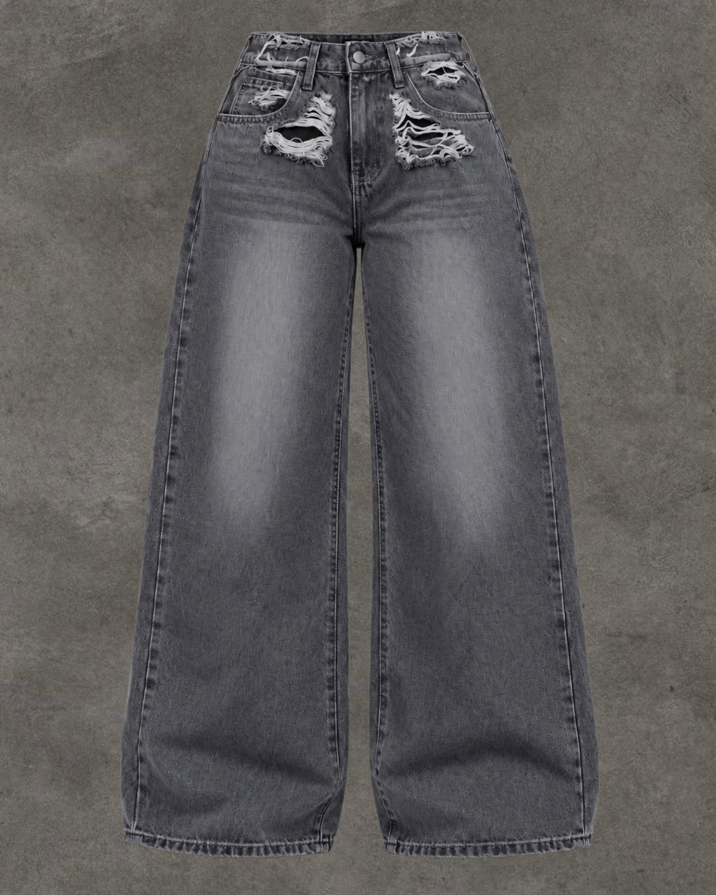 MARSTHELABEL FRAY MID WAIST WIDE LEG JEANS - UK 10
