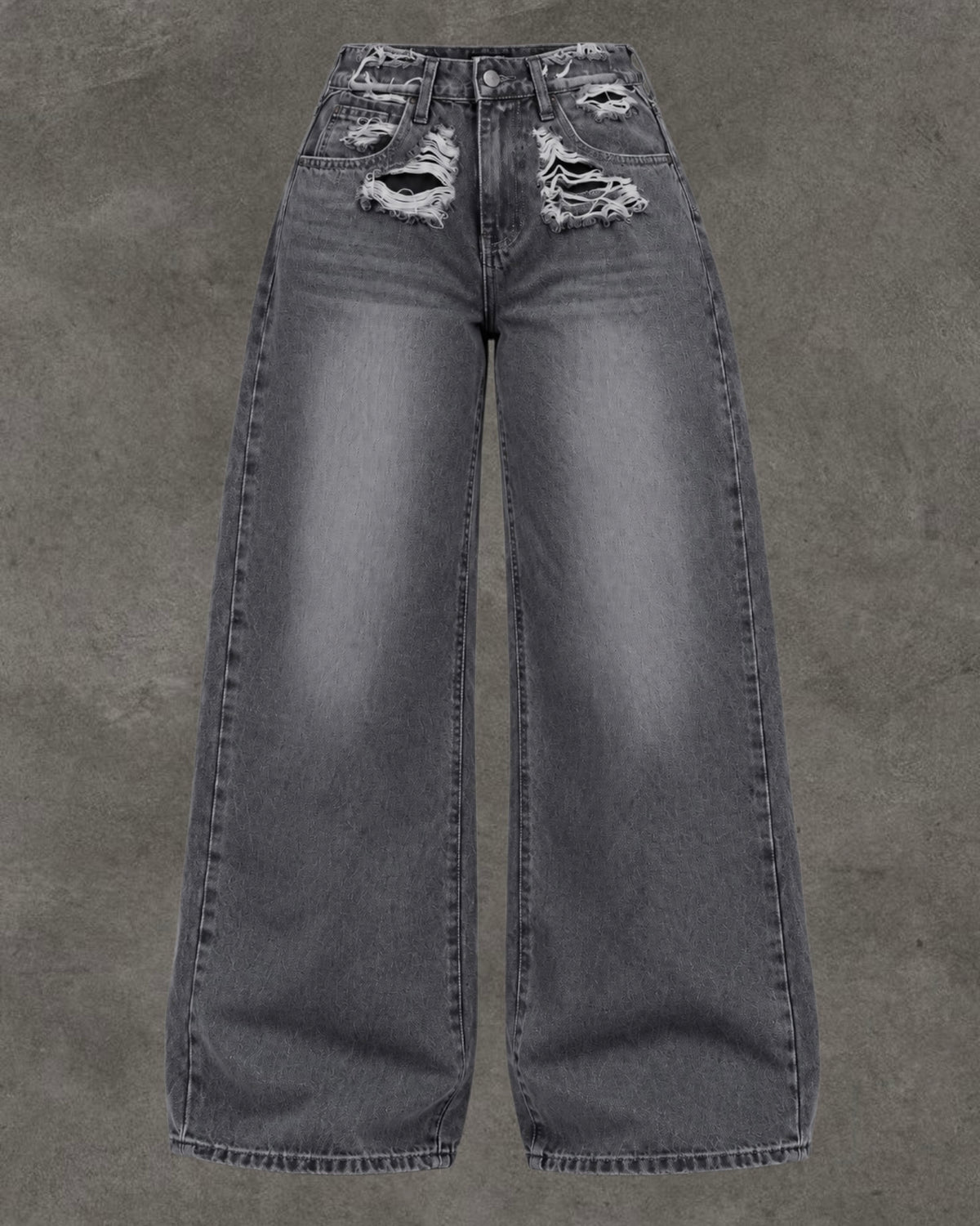 MARSTHELABEL FRAY MID WAIST WIDE LEG JEANS - UK 10