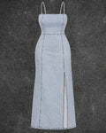 DENIM CO BACKLESS LACE UP DRESS
  - UK 16