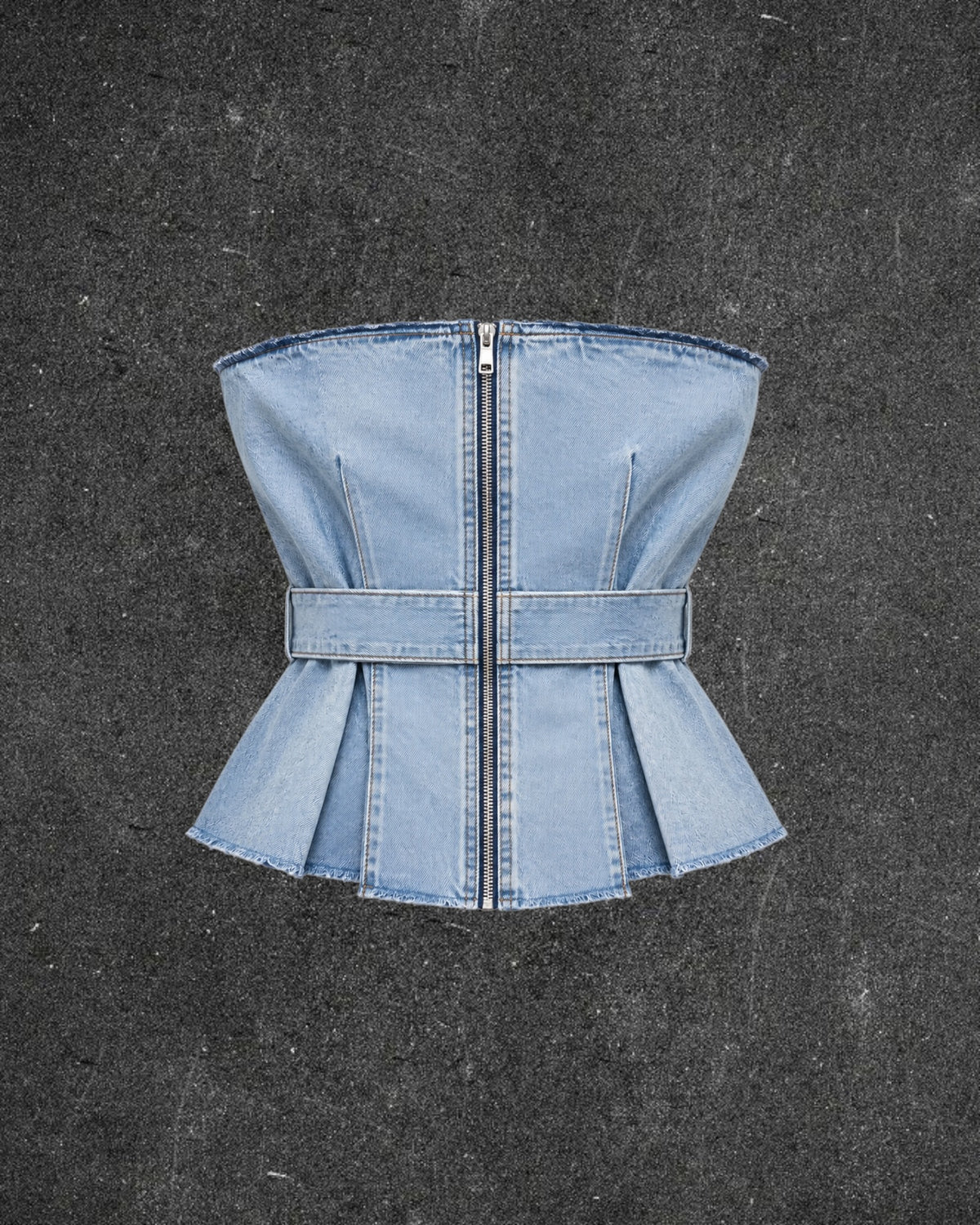 ZARA CORSET DENIM TOP - UK 12