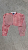 TOMMY HILFIGER TWO TONED BAGGY CROPPED SHIRT - UK XL