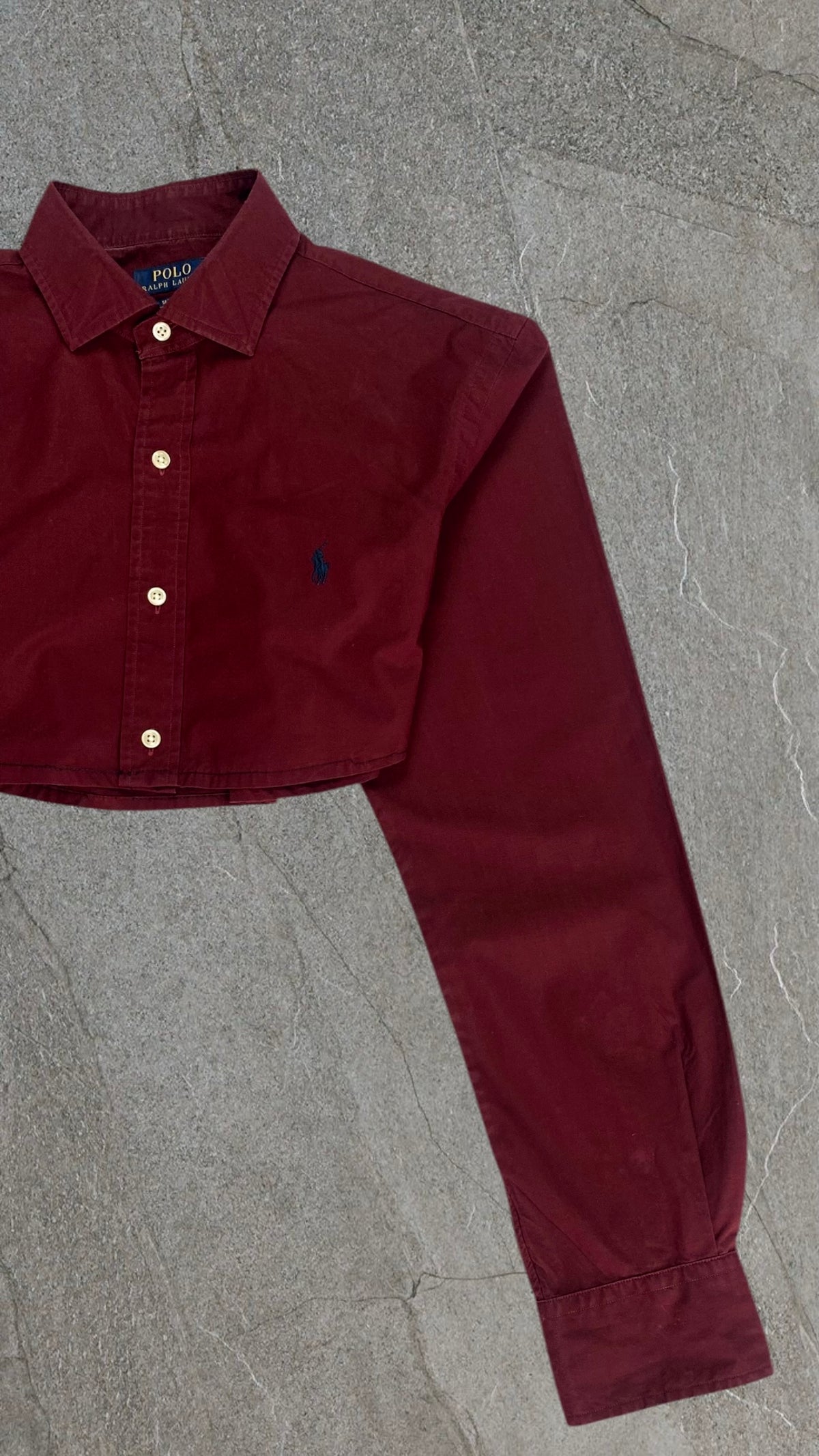 POLO BY RALPH LAUREN BAGGY CROPPED SHIRT - UK 8
