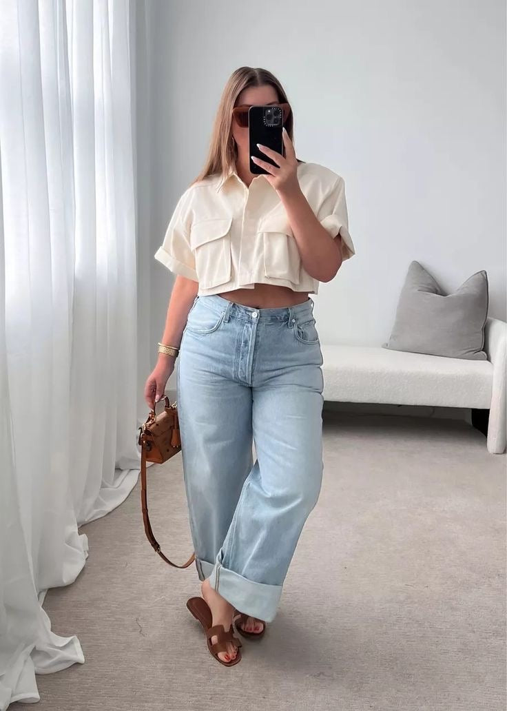 H&M WIDE LEG JEANS - UK 16