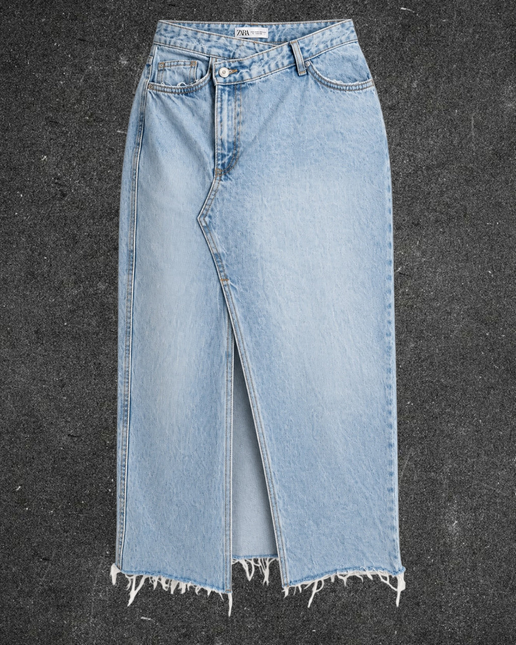 ZARA ASYMMETRIC DENIM SKIRT - UK 10