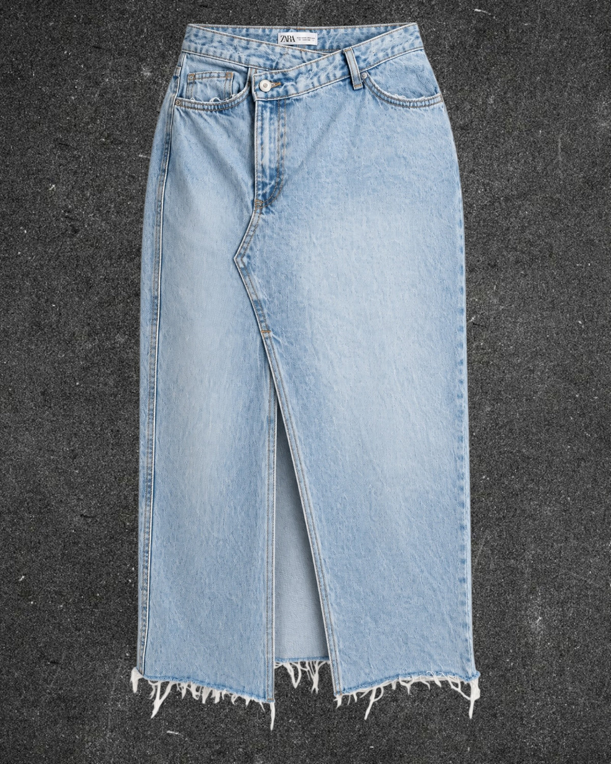 ZARA ASYMMETRIC DENIM SKIRT - UK 10