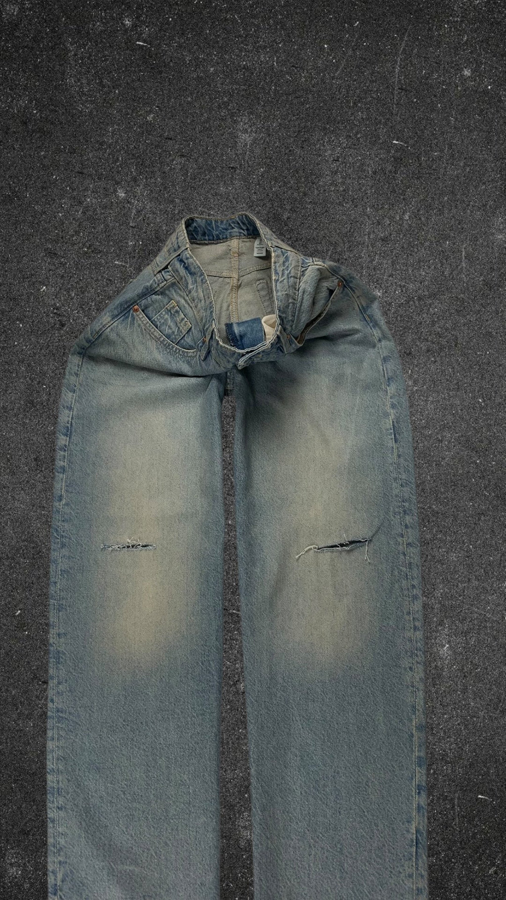 & DENIM SUPER BAGGY MID WAIST STRAIGHT LEG JEANS - UK 10