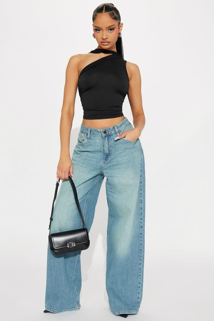 NEW LOOK WIDE LEG JEANS - UK 10