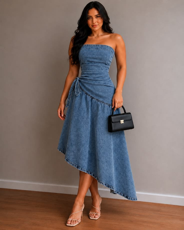 DENIM CO STRAPLESS  DRESS - UK 14