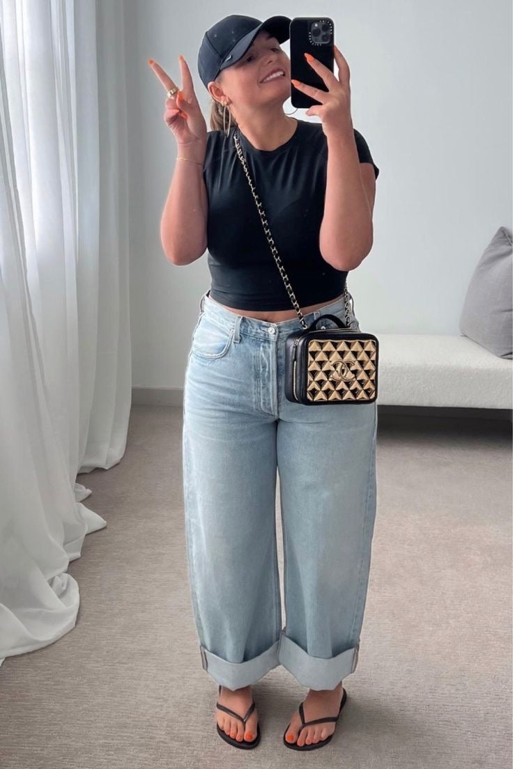 ONLY PETITE WIDE LEG JEANS - UK 12