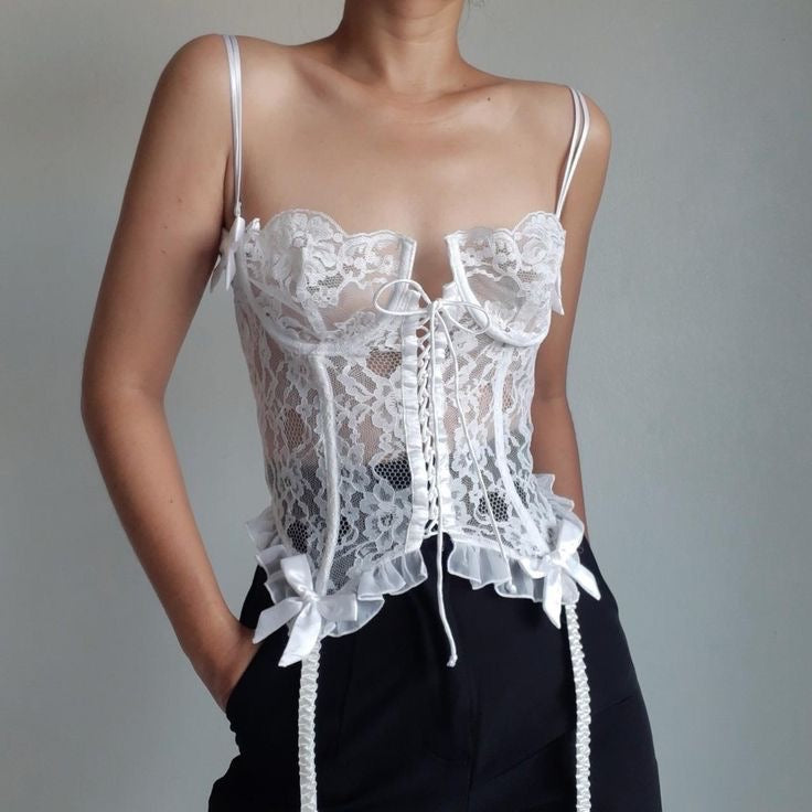 SHEER CORSET TOP - UK 10