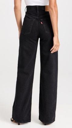LEVI STRAUSS & C0 RED TAB RIBCAGE WIDE LEG JEANS - UK 10