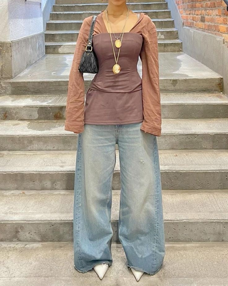 UNTAGGED WIDE LEG JEANS - UK 14