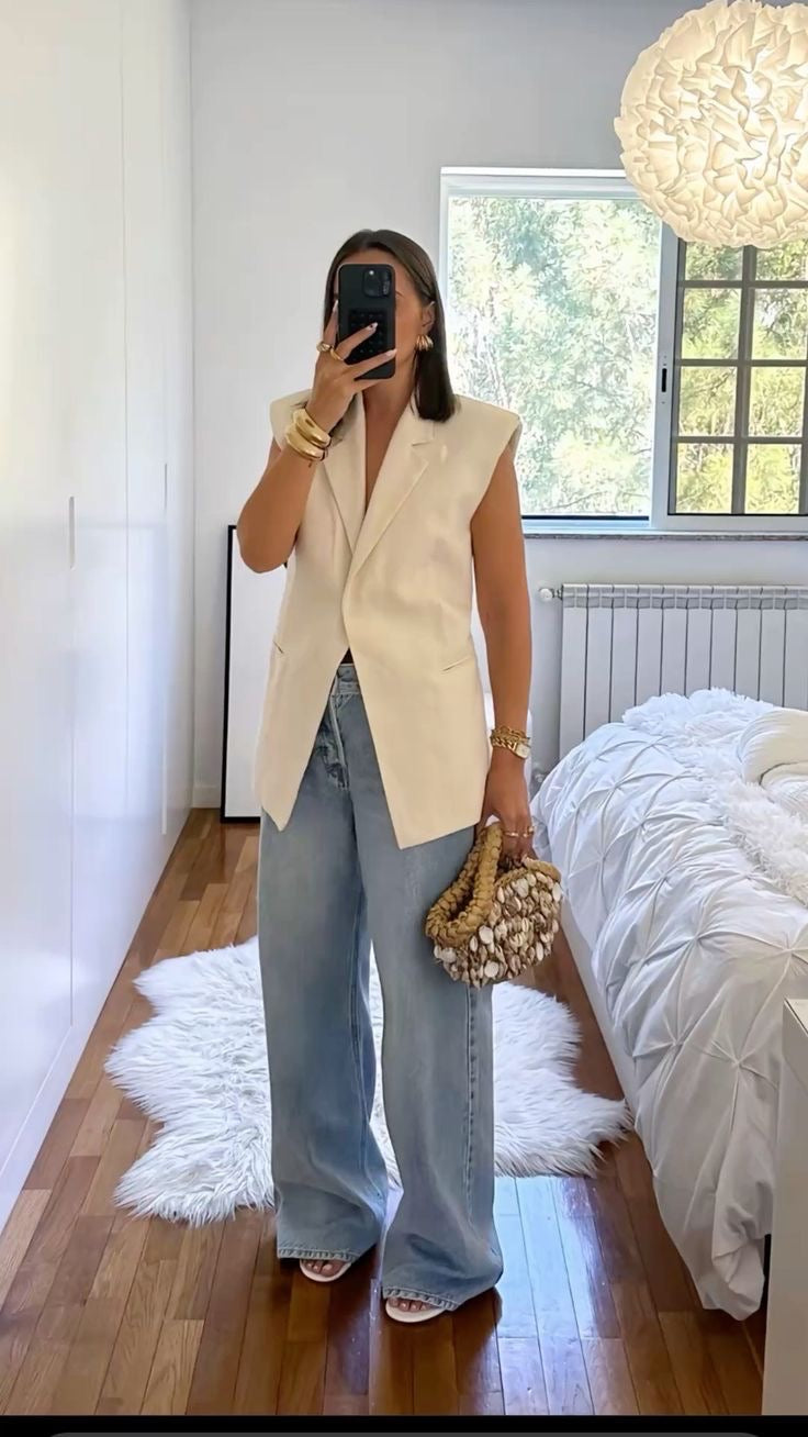 PULL & BEAR WIDE LEG JEANS - UK 10 TALL