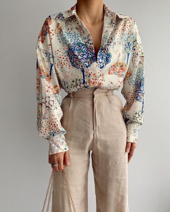 SUMMUM WOMAN BUTTON UP VINTAGE SHIRT - UK 10