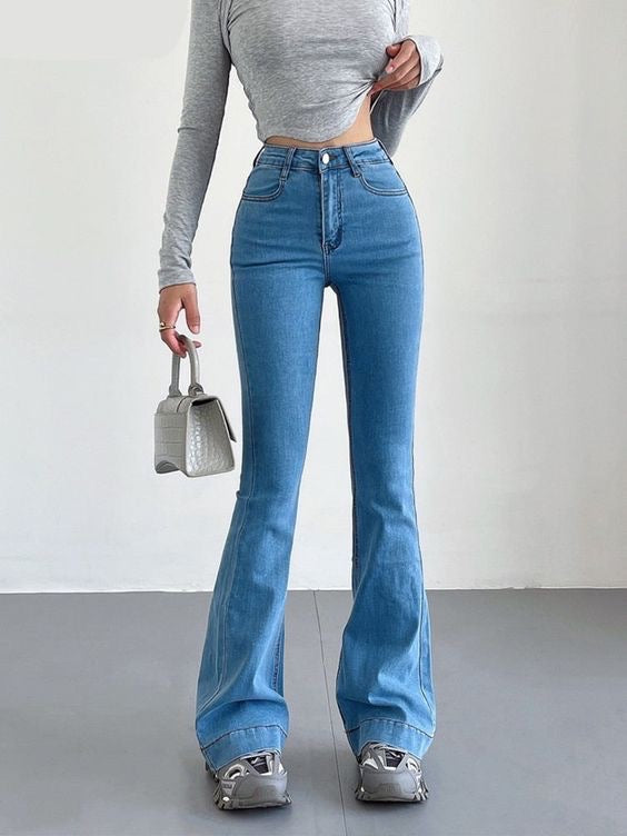 S-BIN BELL BOTTOM STRETCHY DENIM - UK 8
