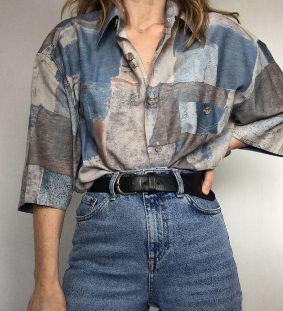 ODÉL  BUTTON UP VINTAGE SHIRT- UK 16