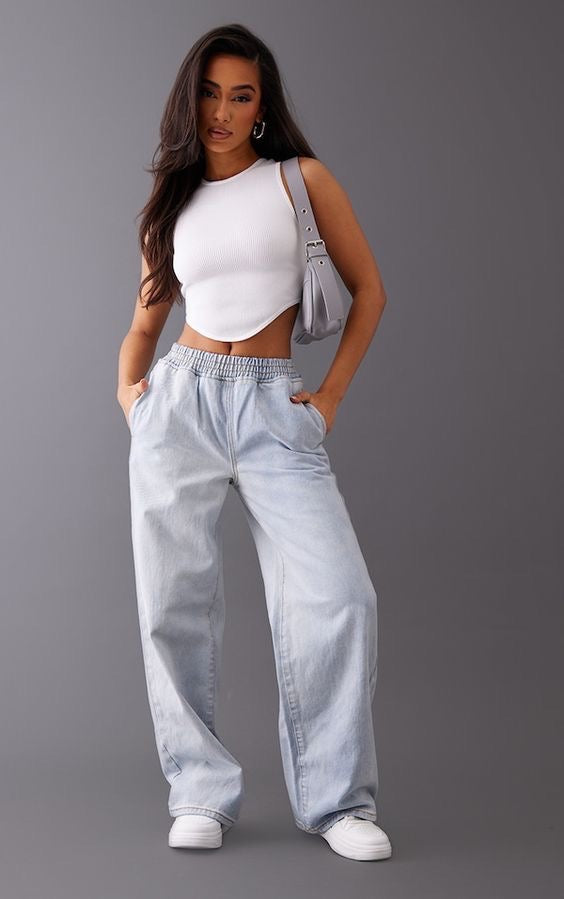 NEW LOOK ELASTIC WAIST WIDE LEG
