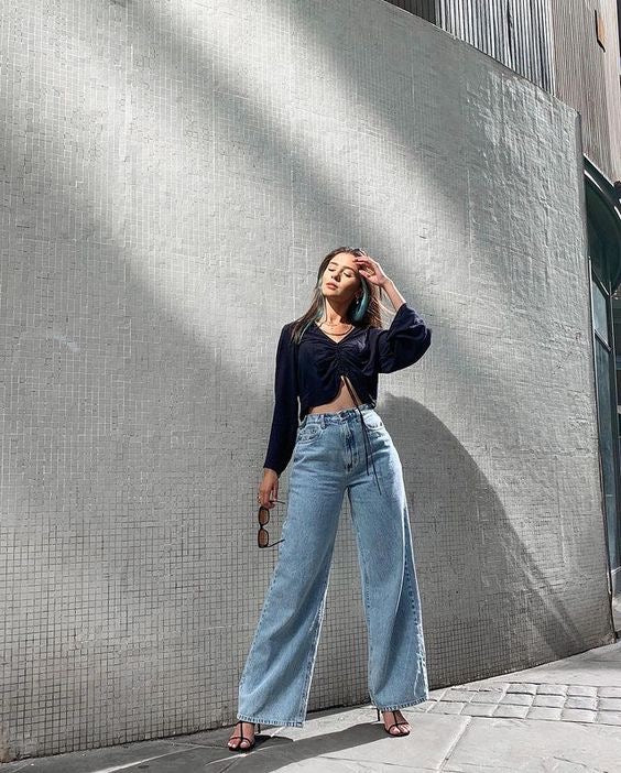 PULL & BEAR WIDE LEG JEANS - UK 4