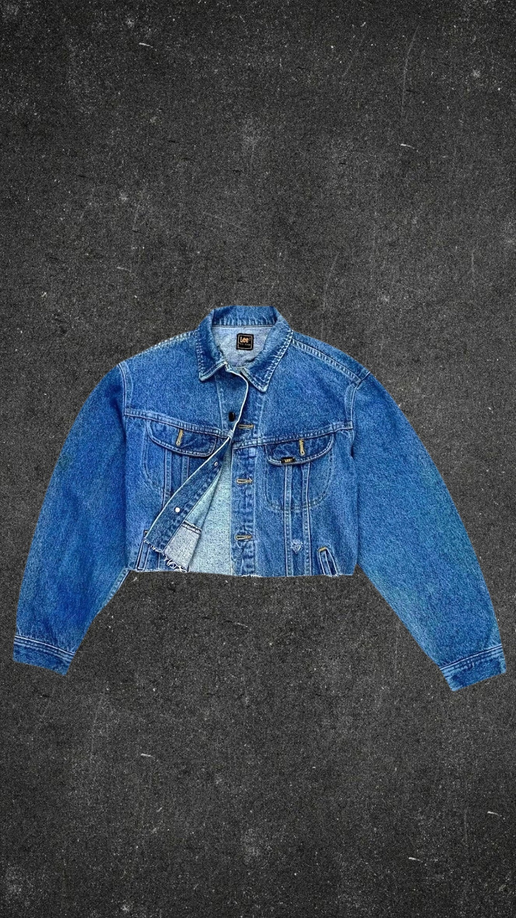 VINTAGE LEE CROPPED DENIM JACKET - UK 10