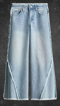 H&M ADJUSTABLE MID WAIST WIDE LEG JEANS - UK 6