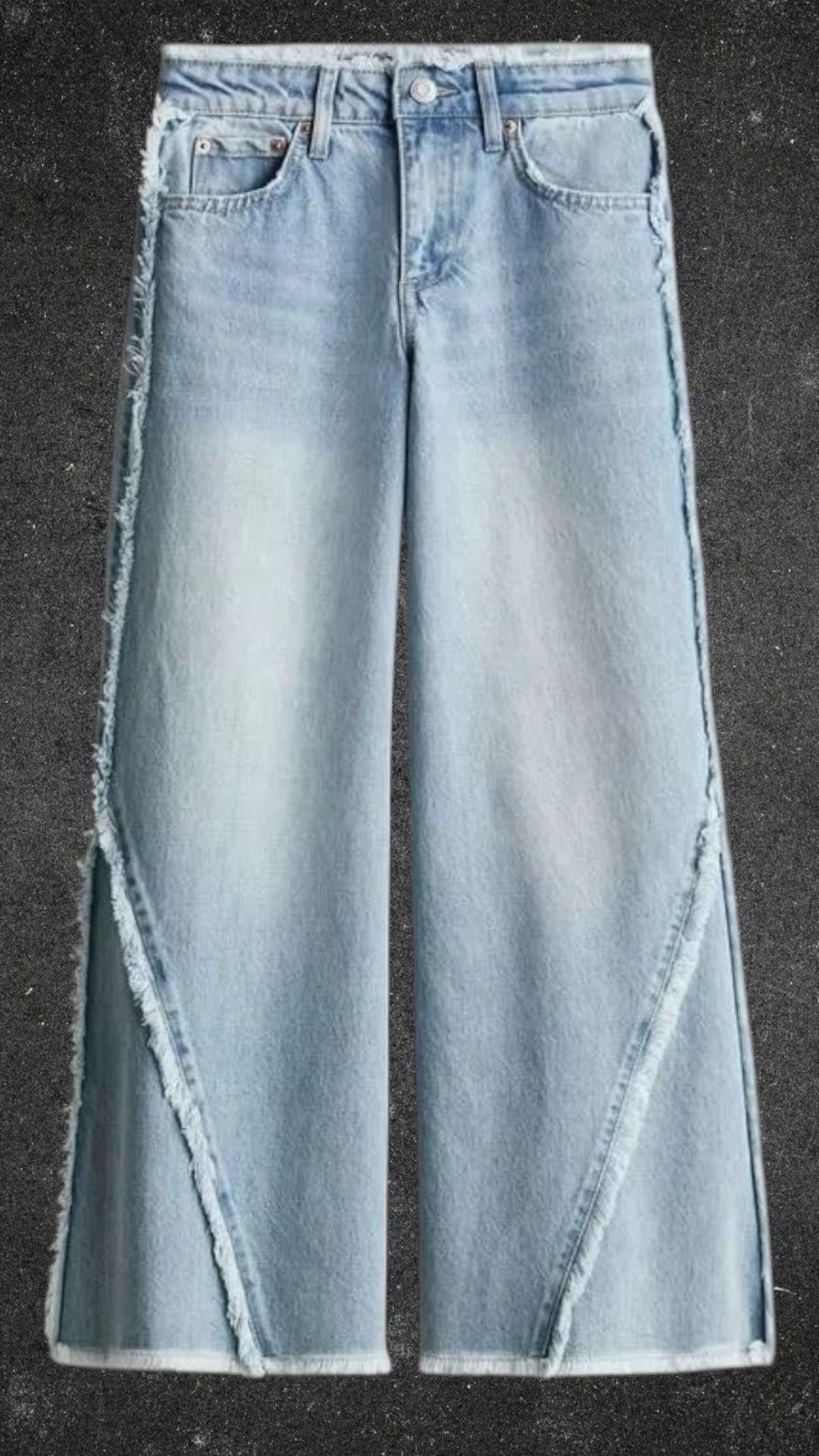 H&M ADJUSTABLE MID WAIST WIDE LEG JEANS - UK 6