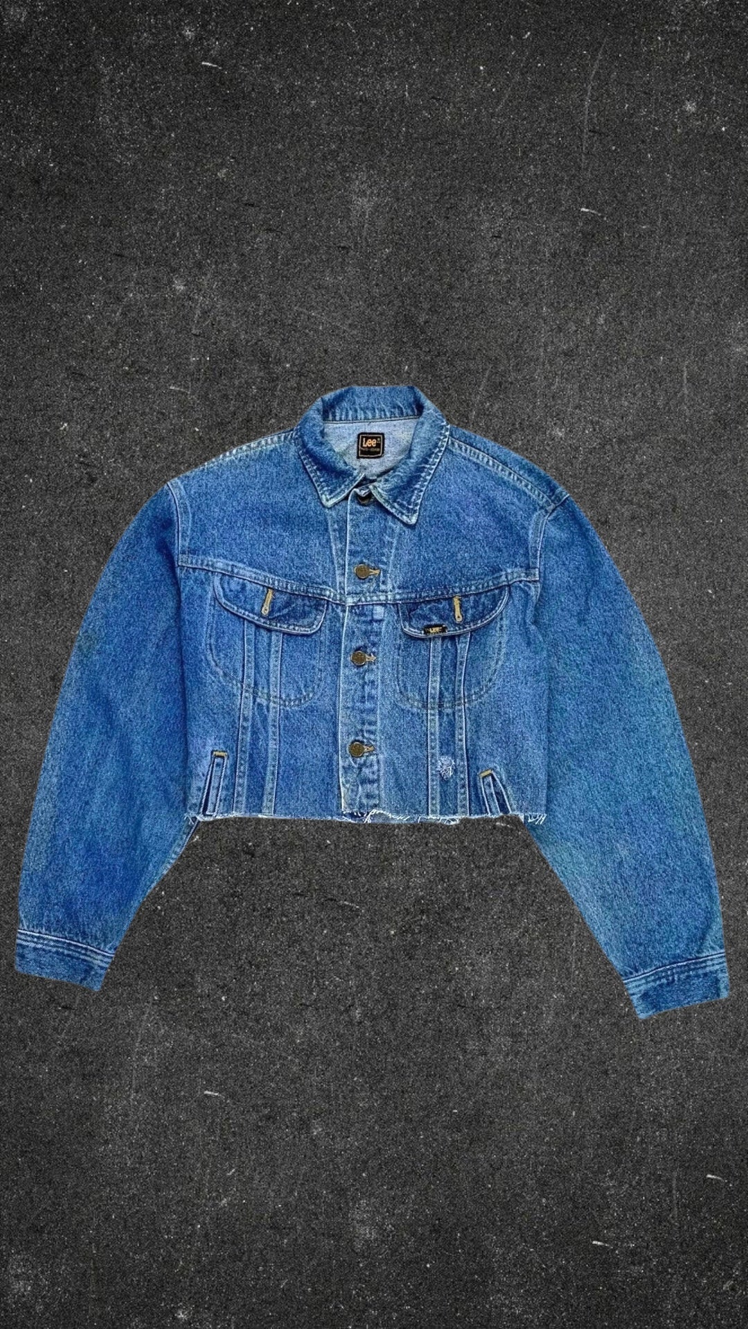 VINTAGE LEE CROPPED DENIM JACKET - UK 10