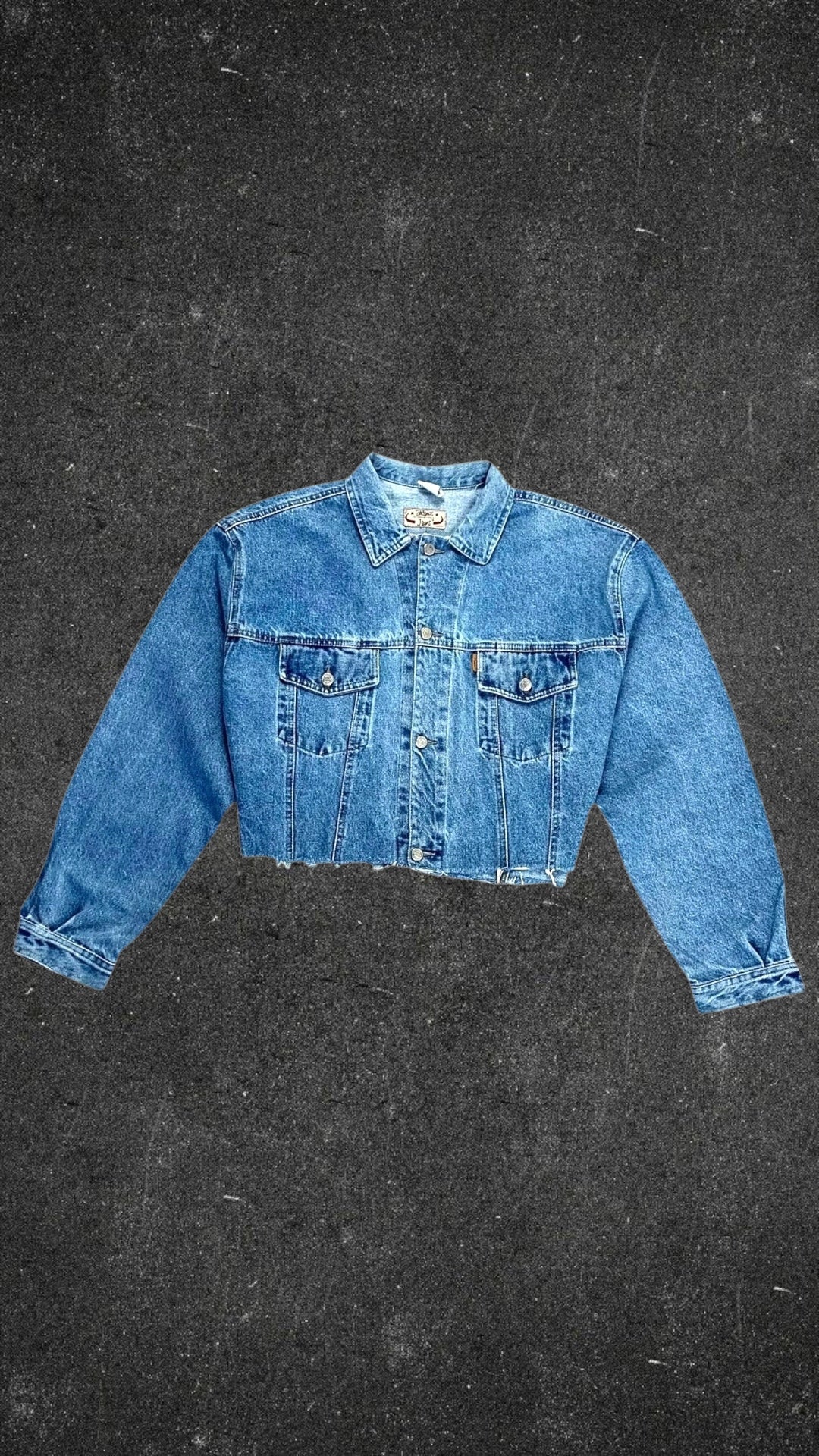 VINTAGE CARDENAS INTERNATIONAL CROPPED DENIM JACKET - UK 12 - 14