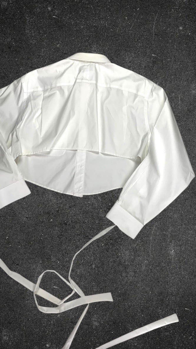 JOS.A.BANK REWORK BAGGY CROPPED SHIRT - UK 14