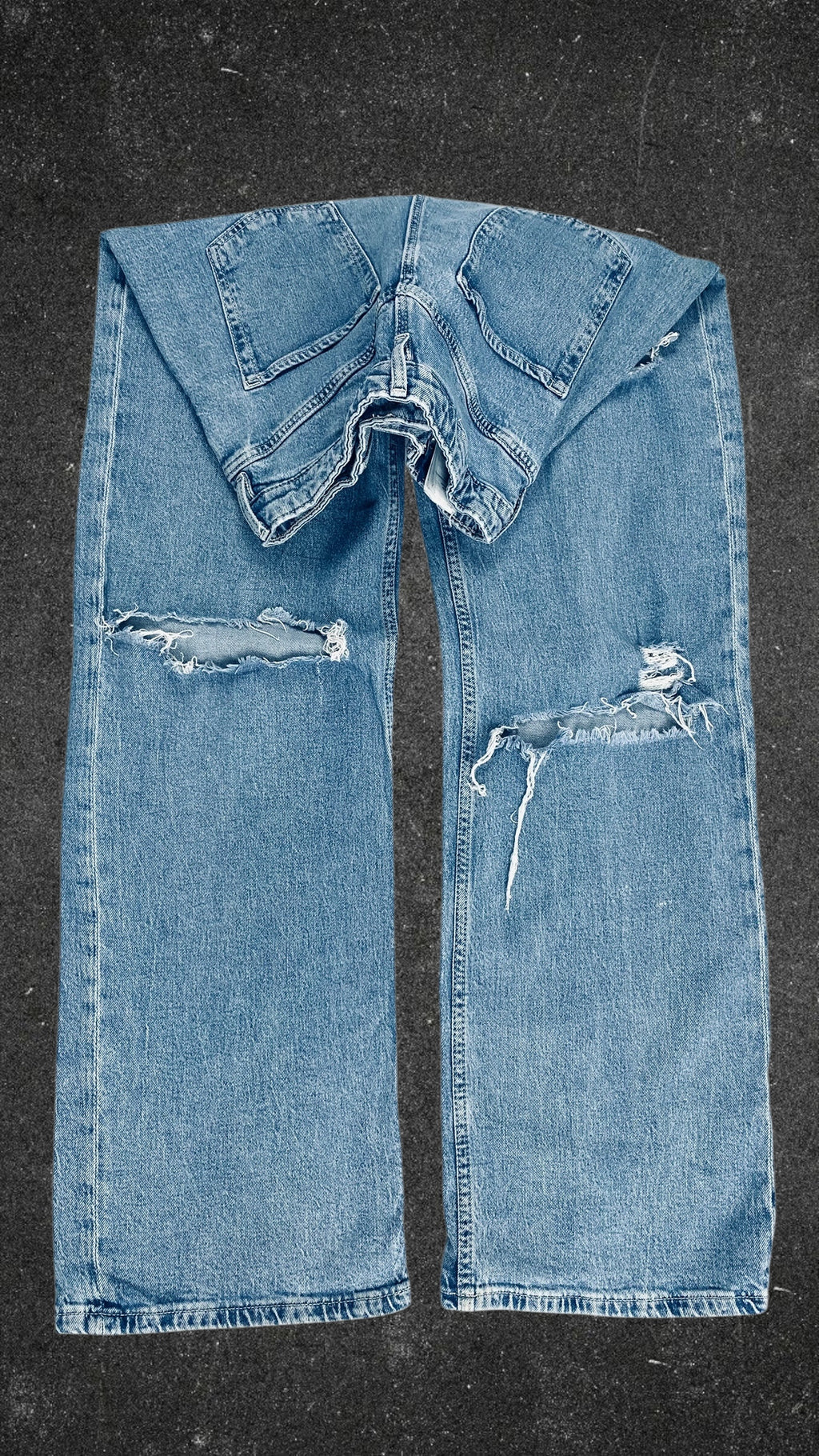 H&M KNEE RIPPED WIDE LEG - UK 4